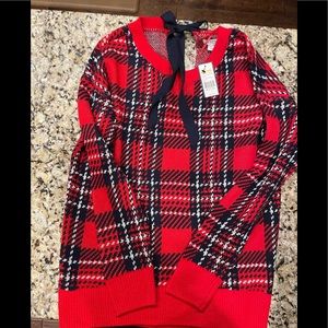 NWT Crown & Ivy Plaid Party sweater